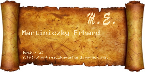 Martiniczky Erhard névjegykártya